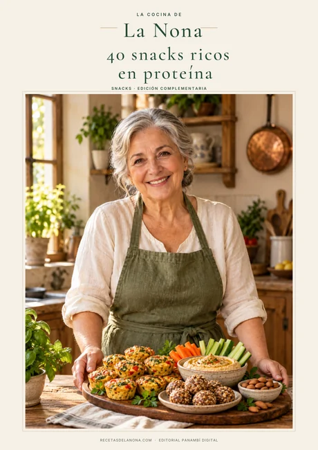 Portada de 40 snacks ricos en proteína, de La Nona